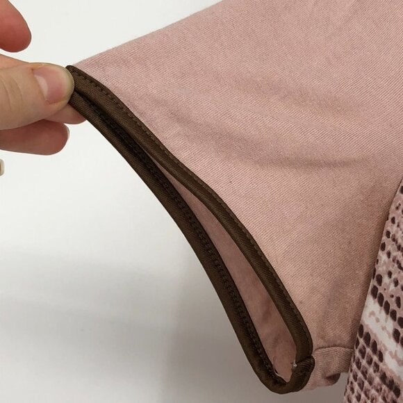 Joe Fresh pale  pink brown snakeskin print pocket t-shirt - Picture 12 of 14